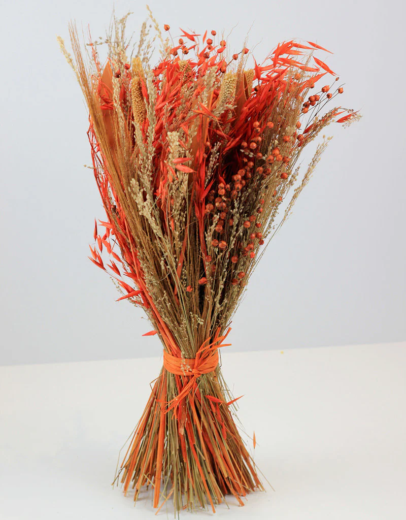 A Dried Sheaf Bouquet - Orange Selection, 45 cm
