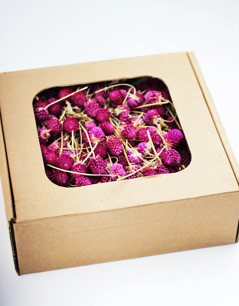 Dried Gomphrena Heads - Cerise Pink/ Lilac , 450 grams