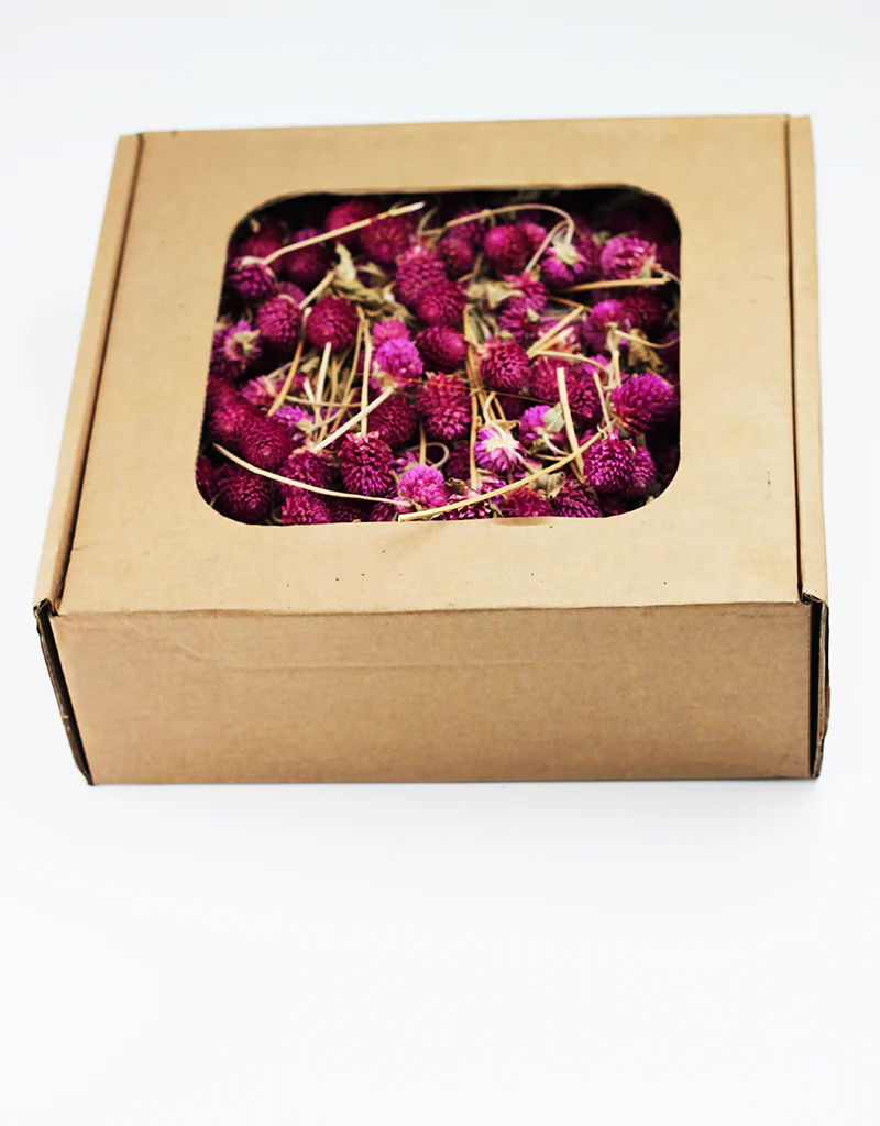 Dried Gomphrena Heads - Cerise Pink/ Lilac , 450 grams - Image 2