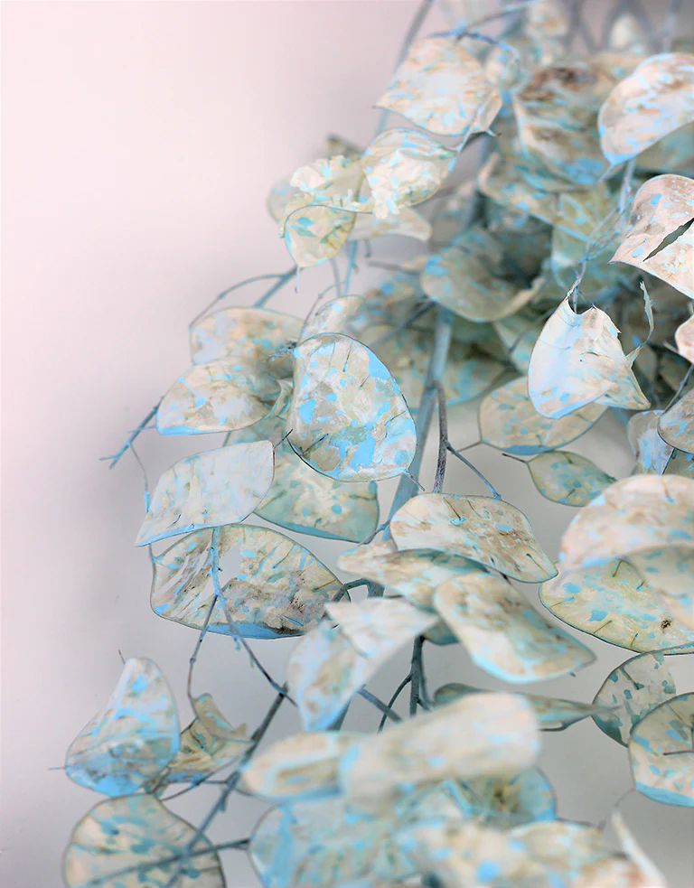 Dried Lunaria - Painted Blue Bunch, 70 cm - Image 2