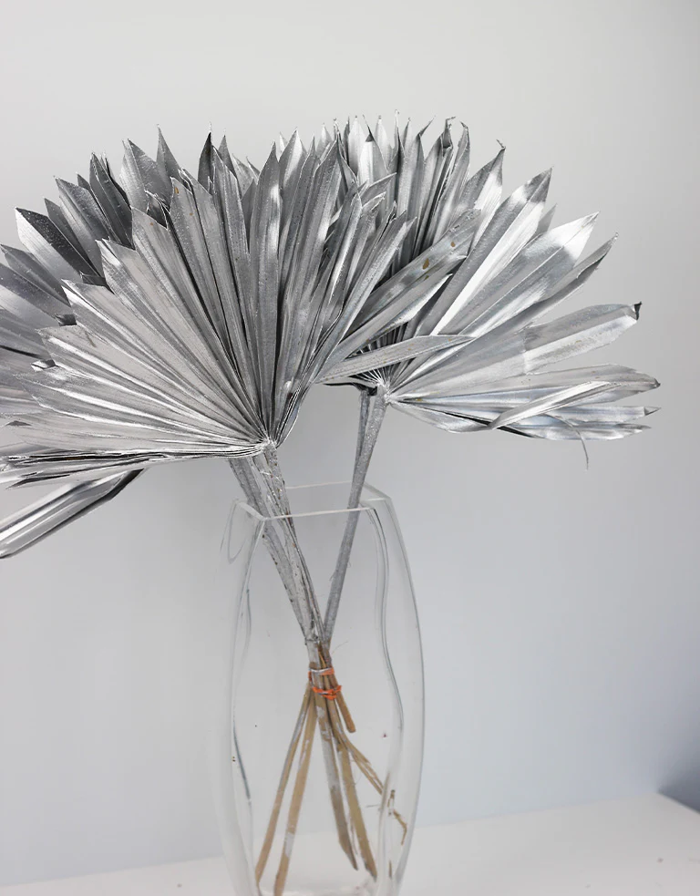 Dried Sun Palms - Silver, 6 Stems, 60 cm - Image 4