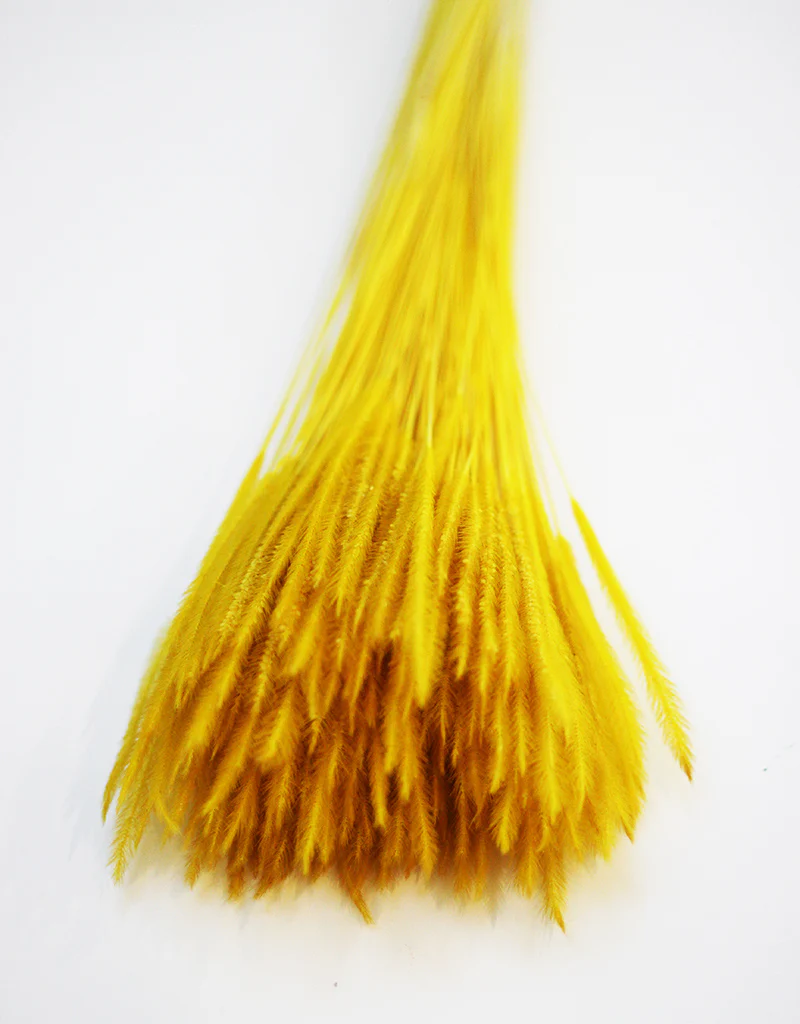 Dried Silk Worm bunch - Yellow Flowers Stems, 50cm