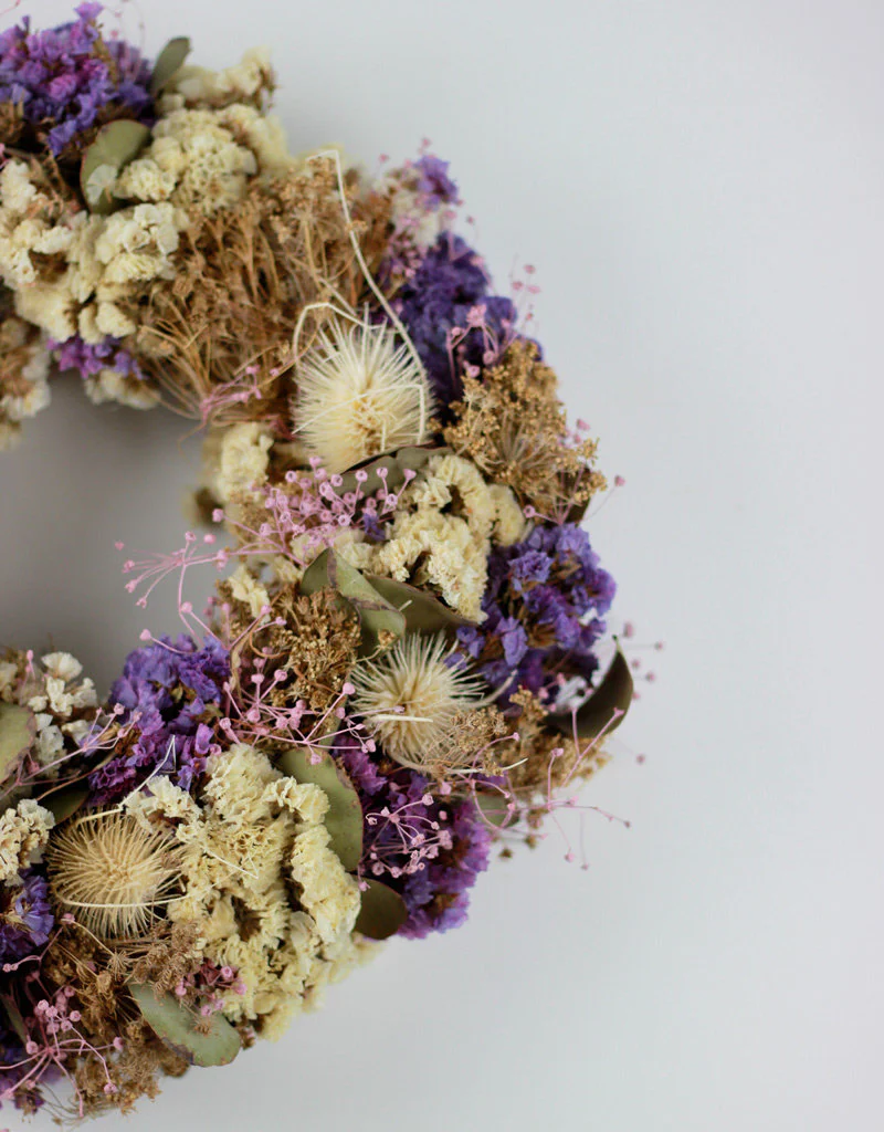 Dried Flower Wreath - Lilac, Bleached, 25 cm - Image 2
