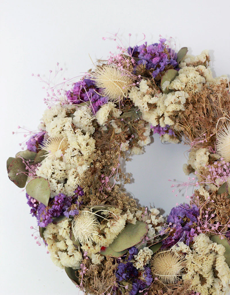 Dried Flower Wreath - Lilac, Bleached, 25 cm - Image 3