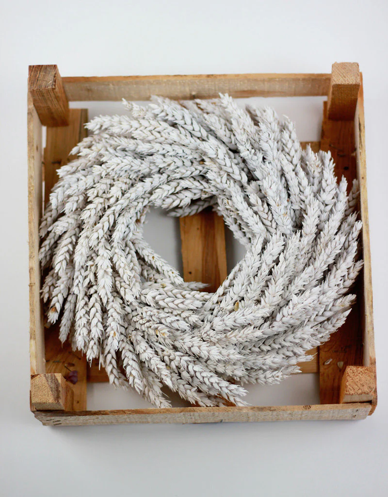 Dried Triticum Wreath - Frosted White, 30 cm - Image 5