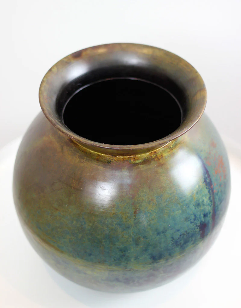 Marble Effect Metal Globe Vase, 26 cm - Image 3