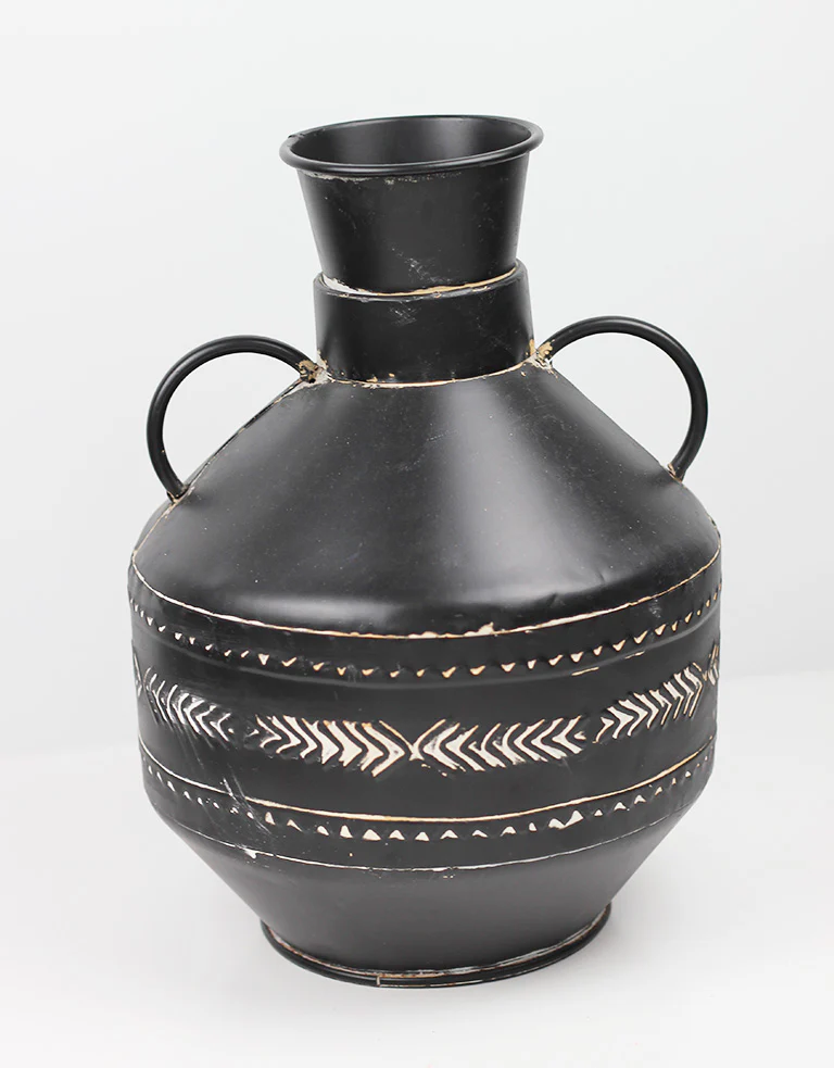 Vase Battambang - Antique Black, 35 cm height, 10 cm neck opening